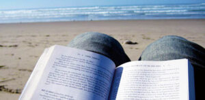 books on beach