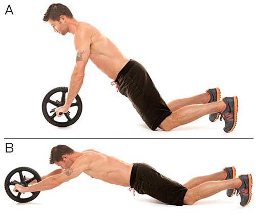 Ab wheel rollout from knees