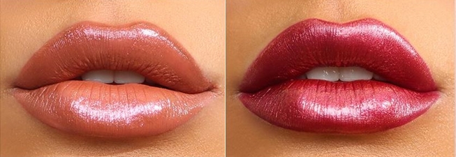 applying lipstick: strobing