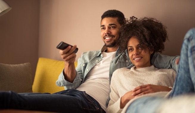 couple watching tv