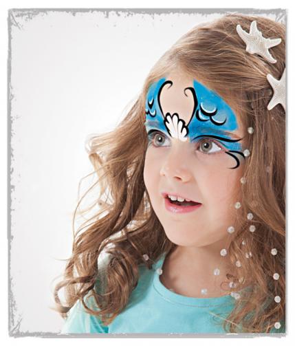 Mermaid face painting  Mermaid face paint, Mermaid halloween