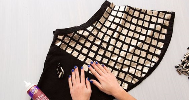 skirt with shiny squares